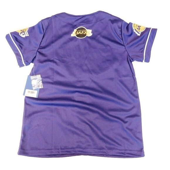 Los Angeles Lakers Full Count Button Up Baseball Jersey Youth Boys Sz L (14-16) - Picture 5 of 6